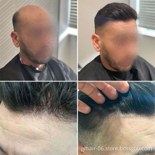 New Arrival Human Hair Toupee Injected Super Thin Skin Base Invisible Knots Natural Hairline Toupee For Men